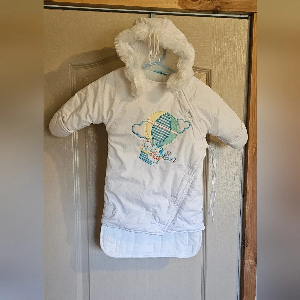 Vintage Unisex White Snow Suit Cover Up By Bright Future